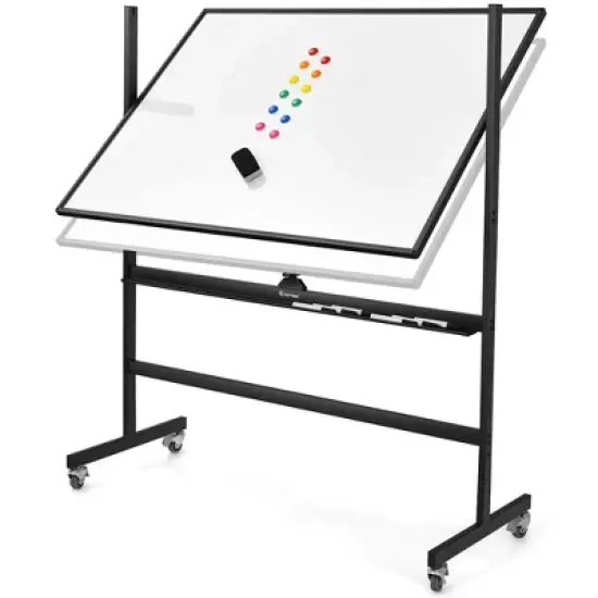 Costway 48"x36" Mobile Magnetic Double-Sided Reversible Whiteboard Height Adjust Green/Black/White/White+Black image {10}