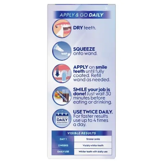 Crest 3DWhite Daily Whitening Serum Advanced Enamel White Teeth Whitening Treatment  - 0.63 oz image {10}