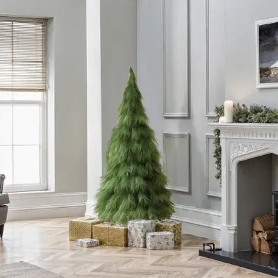LuxenHome 5Ft Holiday Artificial Pampas Grass Tree in Green image {5}