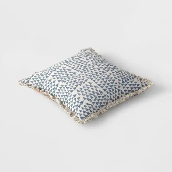 Square Bird in Nature Pillow with Printed Reverse and Ruffle Trim neutral - Threshold&trade; image {4}