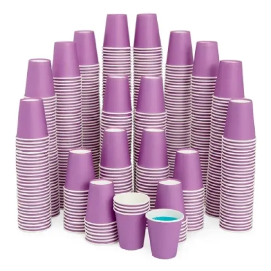 Stockroom Plus 600 Pack Purple Disposable 3oz Paper Cups for Espresso, Mouthwash, Tea, Coffee image {5}