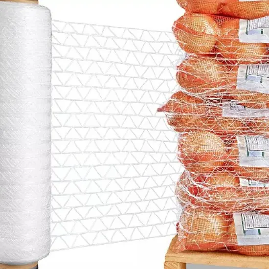 PSBM 1 Roll, 20" x 3000 Ft., Clear Netting Hand Stretch Wrap for Food Items image {4}