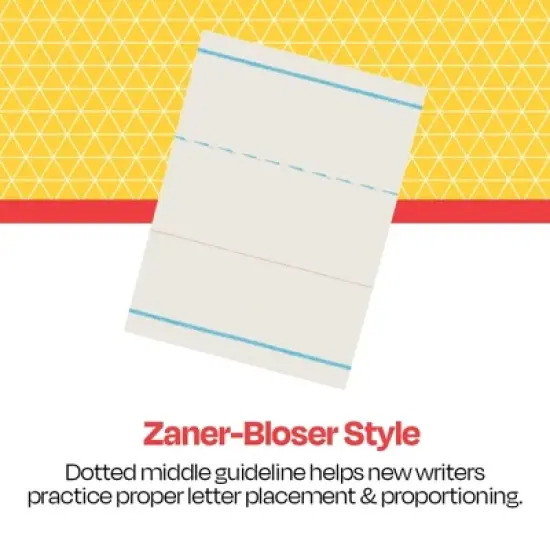School Smart Zaner-Bloser Handwriting Paper, 10-1/2 x 8 Inches, Grade K, 500 Sheets image {5}