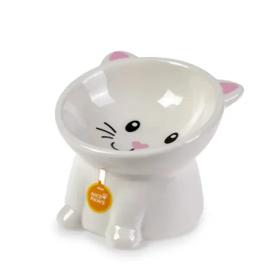 Nice Paws Tilted Cat Bowl White - 5 inch image {1}