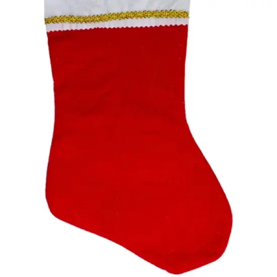 Northlight 19" Red and White Soild Christmas Stocking with Gold Glitter Pen image {2}