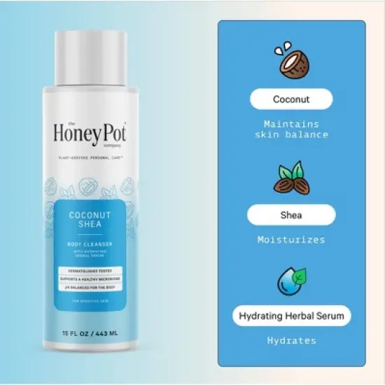 The Honey Pot Company, Coconut Shea Hydrating Body Cleanser - 15 fl oz image {6}