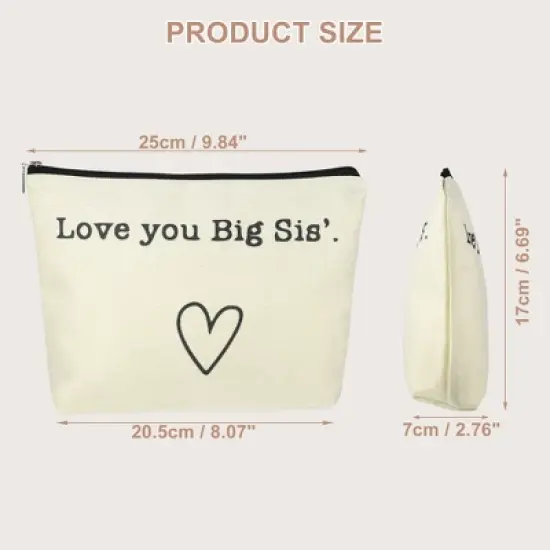 Unique Bargains Women's Birthday Makeup Bag Beige 1 Pc image {3}