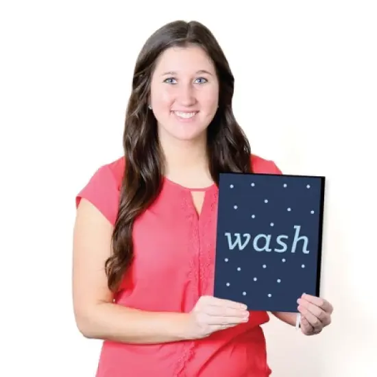 Big Dot of Happiness Boy - Blue and Navy - Kids Bathroom Rules Wall Art - 7.5 x 10 inches - Set of 3 Signs - Wash, Brush, Flush image {5}