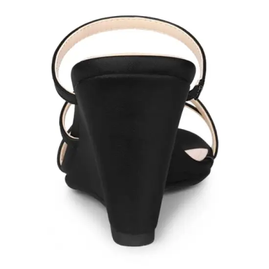 Perphy Strappy Open Toe Wedge Heels Slide Sandals for Women image {2}