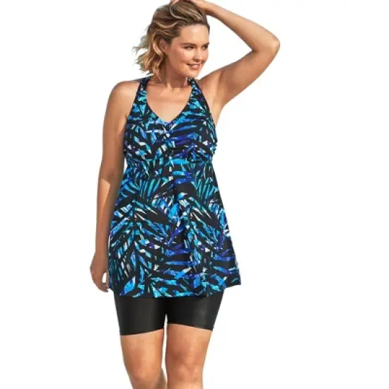 Swim 365 Women&rsquo;s Plus Size Longer Length Braided Tankini Top image {9}