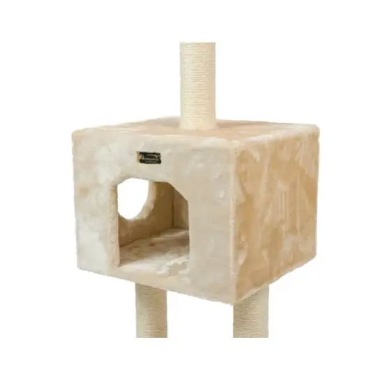 Armarkat Real Wood Cat Tree With Condo And Scratch Post 42 Height Beige A4201 image {4}