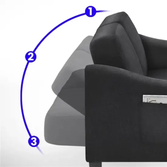 Yaheetech Upholstered Convertible Sofa Bed Futon with Adjustable Split Back image {3}