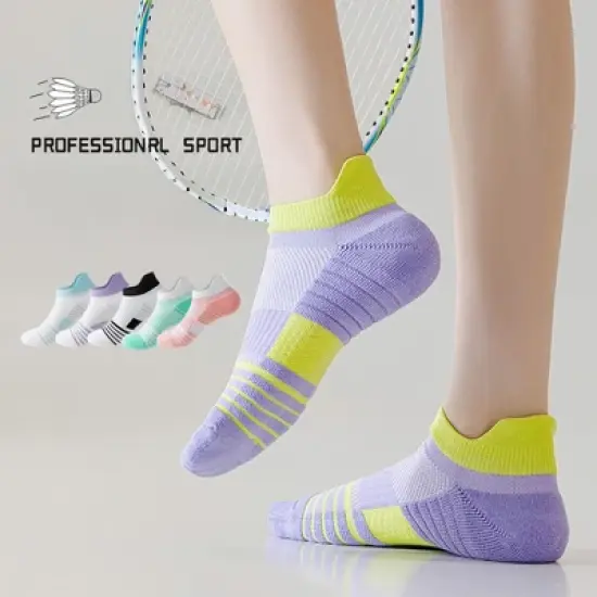 Anna-Kaci 3 Pairs Cushioned Sport Ankle Socks with Arch Support Breathable Stretch Mesh Knit Athletic Low-Cut Design image {4}