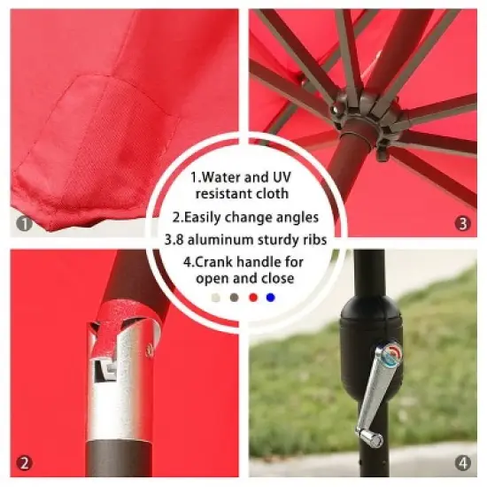 Aoodor Garden Market Umbrella - Outdoor Patio Umbrella Round image {2}