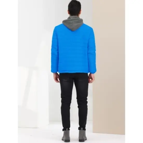 Lars Amadeus Men's Hoodie Puffer Coat Winter Warm Full Zip Quilting Jacket Coat image {4}