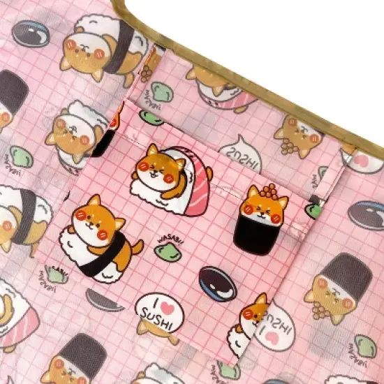 Wrapables Large & Small Foldable Nylon Reusable Shopping Bags (Set of 2), Sushi Puppies image {3}