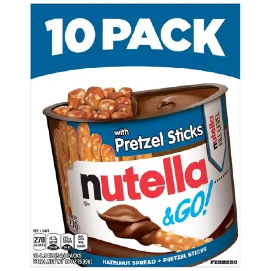 Nutella and Go! Hazelnut Spread with Pretzel Sticks - 19oz/10ct image {9}