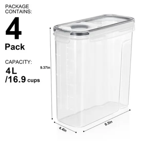 Sorbus Food Dispenser Containers - For Kitchen Organization - Store Pasta, Cereal, Dry Foods, and More -BPA Free (Medium to Large) image {3}