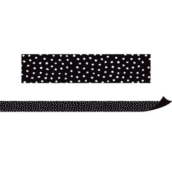 Teacher Created Resources&reg; Black with White Painted Dots Magnetic Border, 24 Feet image {2}
