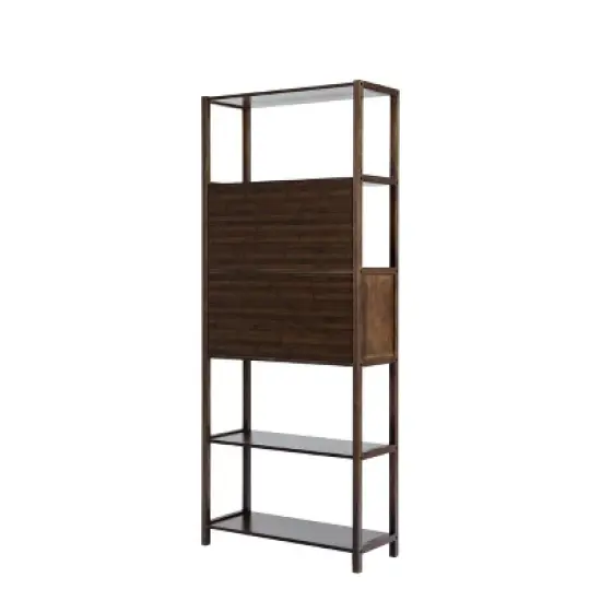 Selma Bamboo Bookcase Right Facing Spindle Cabinet - Boraam image {4}