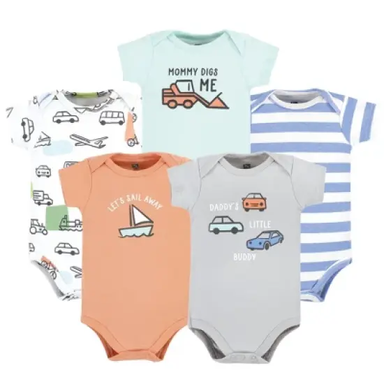 Hudson Baby Cotton Bodysuits, Fun Transportation image {7}