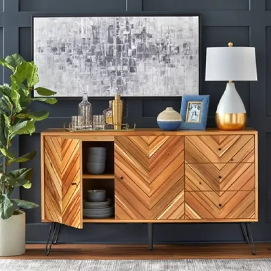 Alexandria 2 Doors 3 Drawers Buffet Oak - Lifestorey image {2}