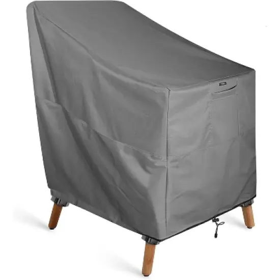 KHOMO GEAR Patio Chair Cover &ndash; Premium Heavy-Duty Outdoor Furniture Cover for All-Weather Protection &ndash; Waterproof, Durable - Grey image {7}