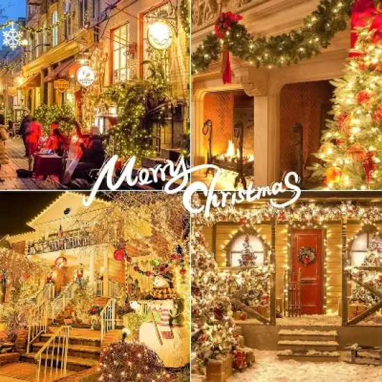 Itopfox Clear Christmas Lights Set, 2Pack 50Count Incandescent Mini String Lights with White Wire for Indoor Christmas Tree Garland Birthday Wedding image {4}