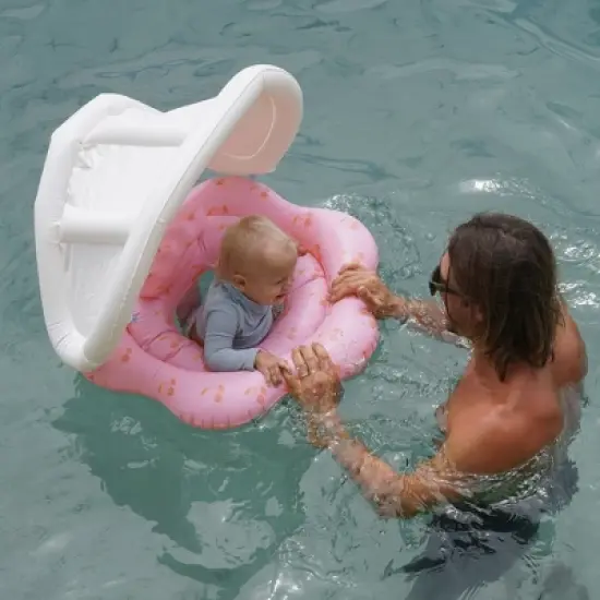 Sunnylife Baby Float - Cotton Candy Pink, Inflatable Tube, Head Rest & Shade image {6}