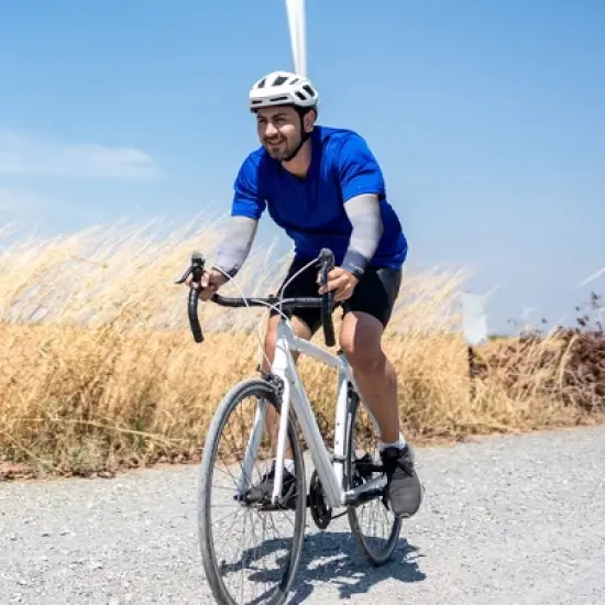 Unique Bargains Sun Protection Arm Sleeves Blue White 1 Pair image {3}