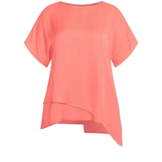 Women's Plus Size Isla Layered Tunic  - Coral | AVE STUDIO image {2}