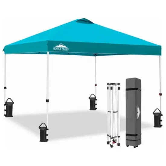 EAGLE PEAK 10x10 Pop Up Canopy Instant Tent w/ 4 Weight Bags image {39}
