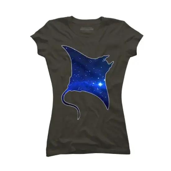 Junior's Design By Humans Space Manta Ray By Shrenk T-Shirt image {6}