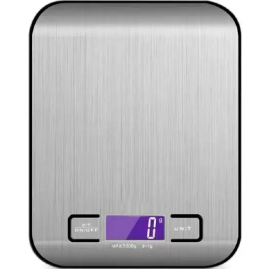 Digital Food Scale &ndash; 11 LB Capacity, Tare Function, Stainless Steel, LCD Display, 2 AAA Batteries Included, Ideal for Cooking, Baking, and Kitchen Use image {10}