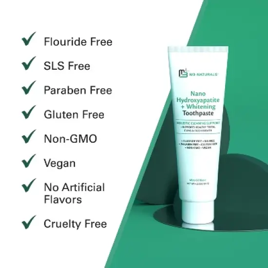 Nano Hydroxyapatite Flouride-Free Whitening Toothpaste + Calcium, Non-GMO, Vegan, Paraben Free, Mint Toothpaste, M3, 4.23 oz image {4}