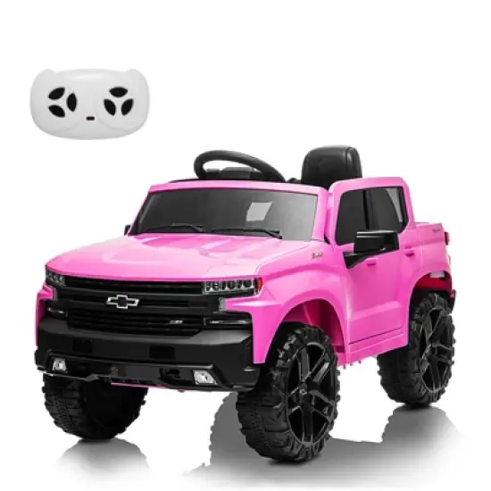 Ride on Truck with Remote Control for Kids, 12V Battery Powered Licensed Chevrolet Silverado GMC Ride On Car Toddler Electric Vehicles image {8}