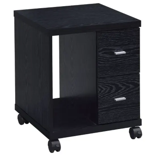 Russell 2 Drawer Mobile CPU Stand with Caster Wheels - Coaster image {9}