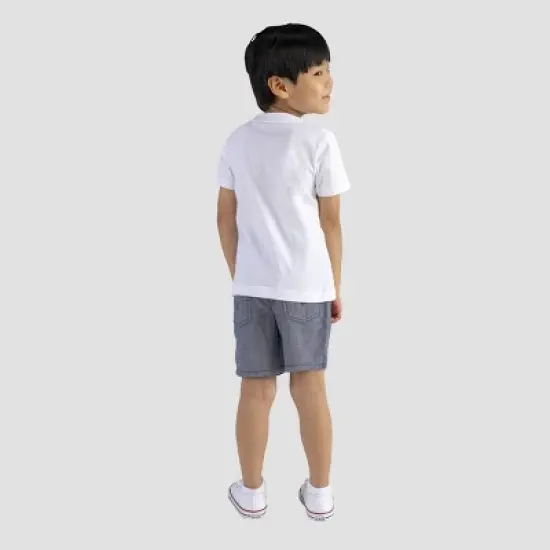 Levi's&reg; Toddler Boys' 2pc Knit Short Sleeve T-Shirt and Woven Pull-On Short Set - White image {2}