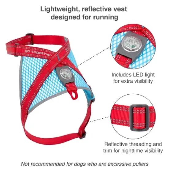 Kurgo On-Trail Run-Lite Adjustable Vest Dog Backpack - Light Blue image {1}