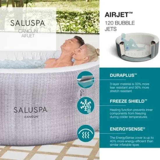 Bestway SaluSpa Cancun AirJet Inflatable Hot Tub with 120 Soothing Jets image {3}