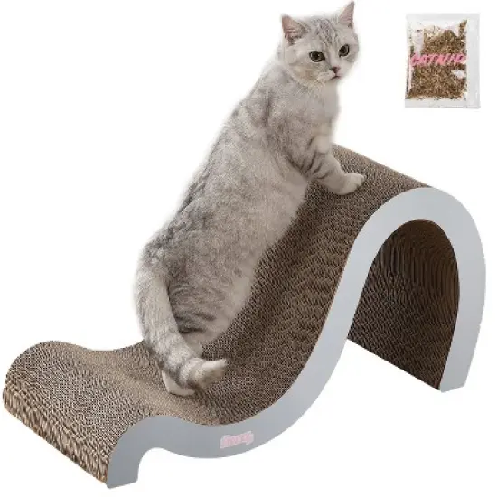 THE LICKER STORE Kona Modern Cardboard Double-Sided Wave Cat Scratcher with Catnip image {9}