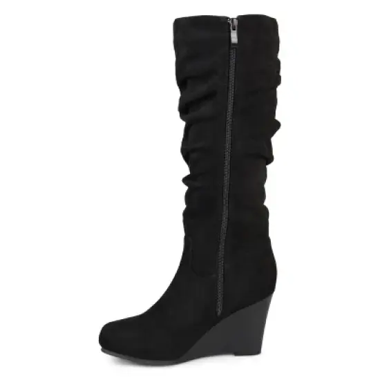 Journee Collection Womens Haze Wide Calf Wedge Knee High Boots image {1}