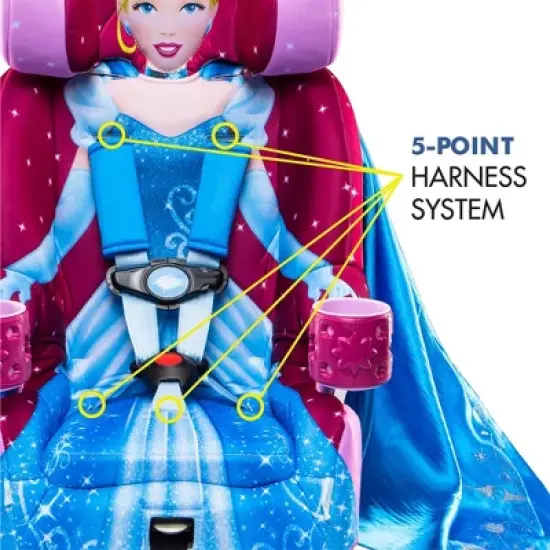 KidsEmbrace Disney Cinderella Safety Vehicle Combination 5 Point Harness High Back Booster Car Seat for Ages 12 Months to 10 Years Old image {1}