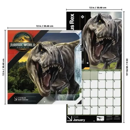 Trends International 2026 Jurassic World 4 12"x12" Wall Calendar image {6}