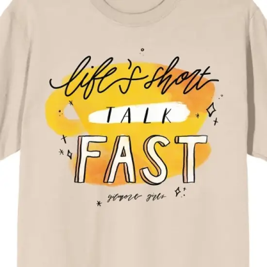 Gilmore Girls Life's Short, Talk Fast Women's Natural Graphic Short Sleeve Crew Neck Tee image {1}