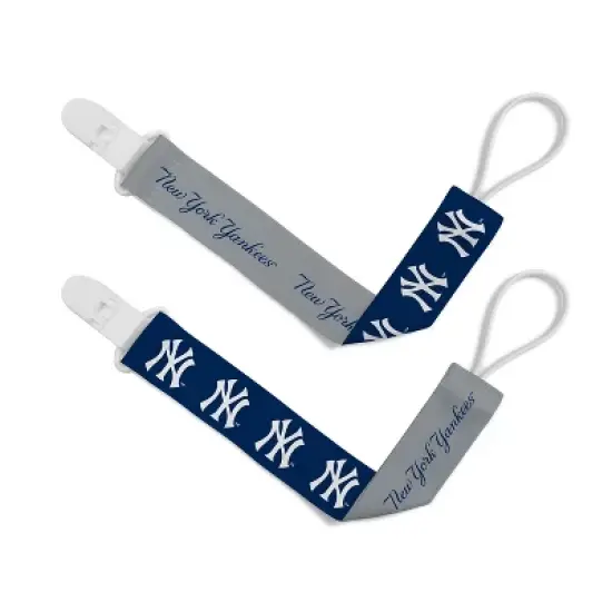 BabyFanatic Officially Licensed Unisex Pacifier Clip 2-Pack - MLB New York Yankees - Officially Licensed Baby Apparel image {1}