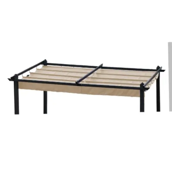 Gulches Replacement Canopy Top Cover Fabric for 13x10 Ft Outdoor Patio Retractable Pergola Sun-shelter - Durable and Stylish, Khaki image {6}