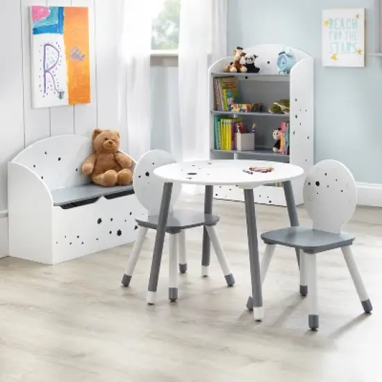 3pc Talori Kids' Table and Chair Set Gray/White - Buylateral image {3}