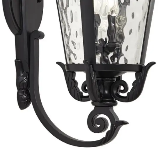 John Timberland Casa Marseille Vintage Rustic Outdoor Wall Light Fixture Textured Black 36" Clear Hammered Glass for Post Exterior Barn Deck House image {3}