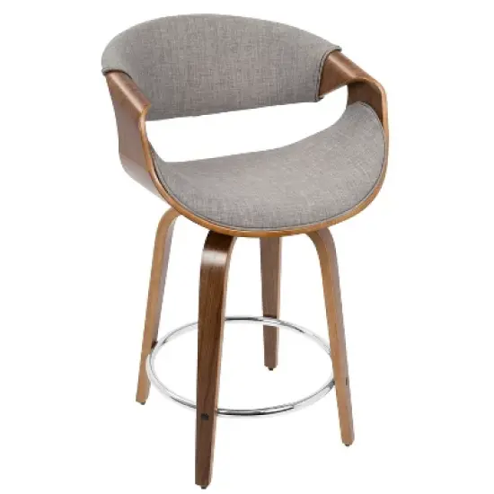 Set of 2 Curvini Mid-Century Modern Counter Height Barstools - LumiSource image {2}